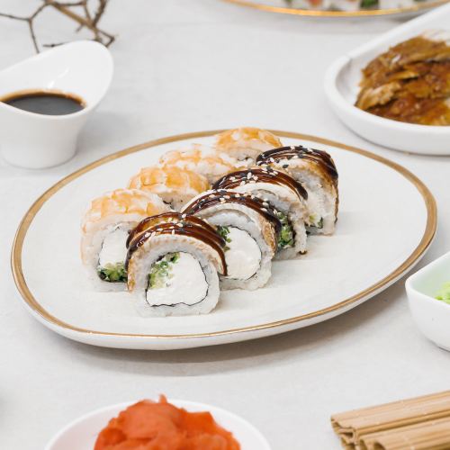 Філадельфія мікс з вугром та креветками